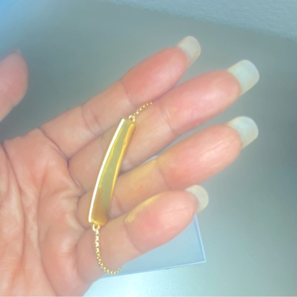 LIKE NEW Monica Vinader Baja Facet Bracelet 18k Gold Vermeil & Aquamarine Stone - Picture 6 of 8